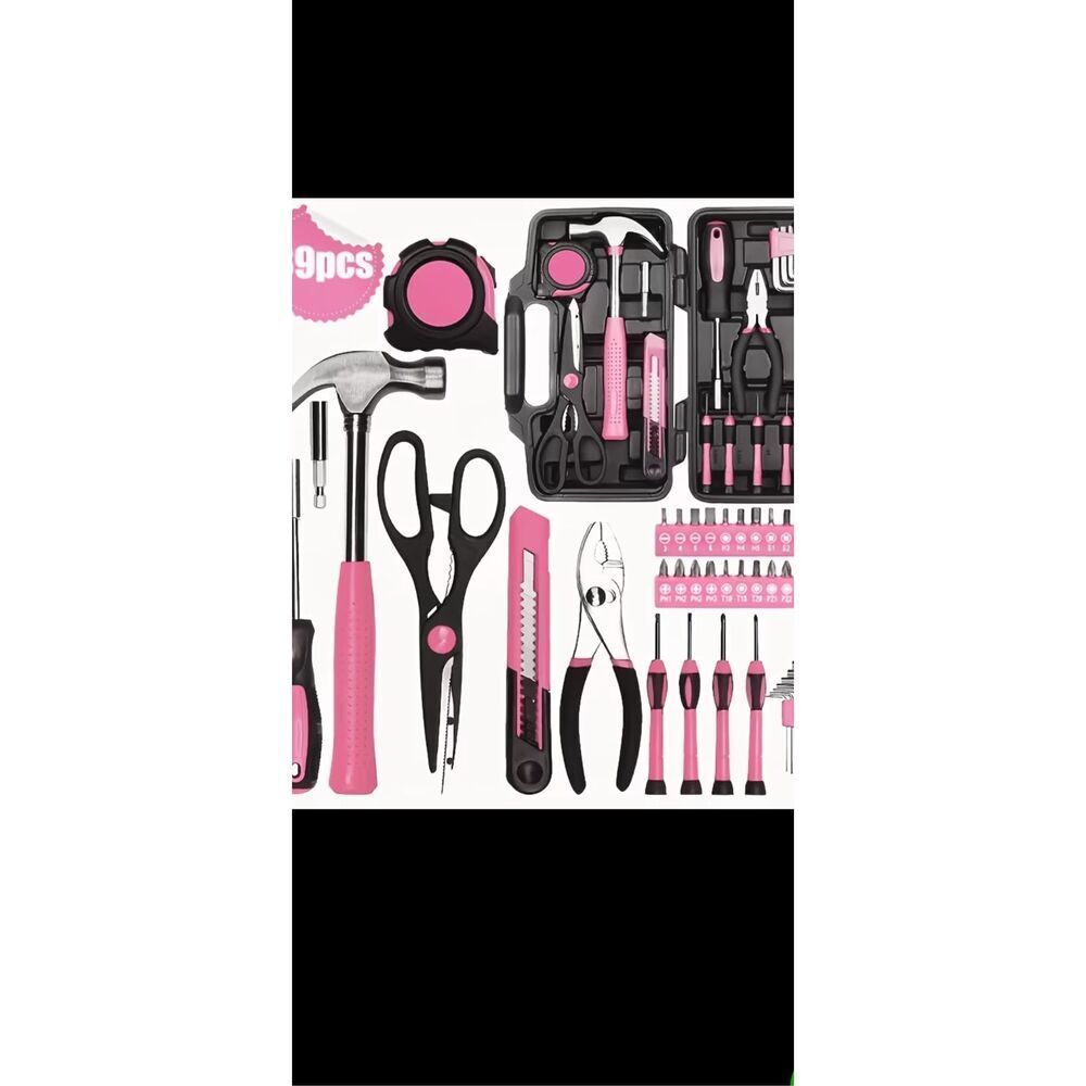 YUNTOK 39-Piece Pink General Tool Set – New in Box